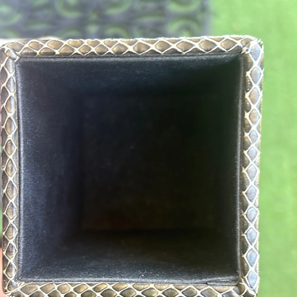 Vintage Genuine Snakeskin Pencil Cup circa 1980s